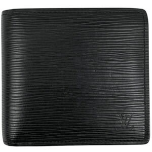 Louis Vuitton Porte Bie Carte Monet Bi fold Wallet Epi Noir Black